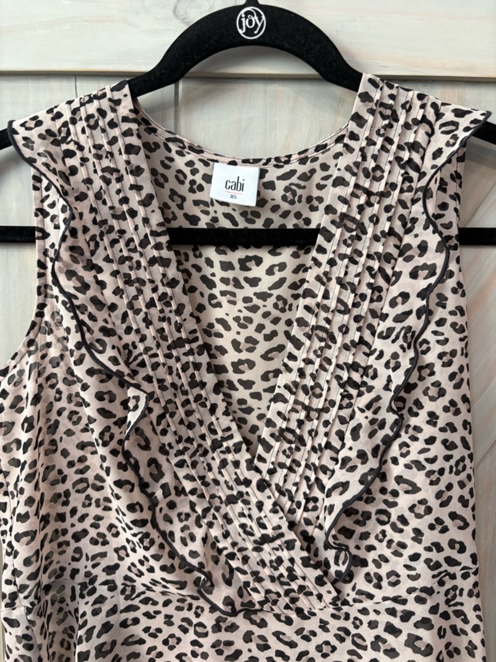 Cabi Sleeveless Animal Print V-Neck Top - Picture 2 of 8